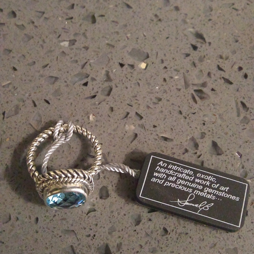 Sterling Silver and Blue topaz ring